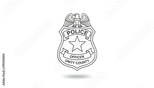 Police Officer Badge Emblem - Unity County Law Enforcement Symbol