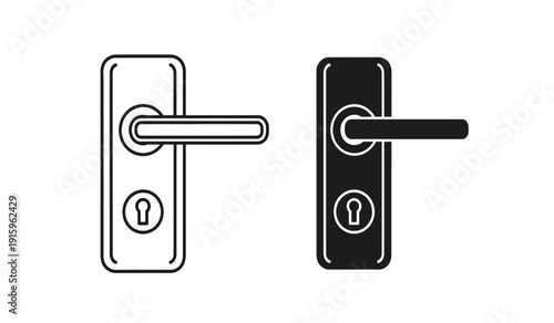 Two door handles with keys one black and one white
