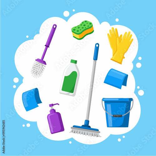 set of cleaning tools