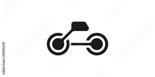 Dual meaning logo combining a bicycle and connection elements, symbolizing mobility, community, sustainability, and smart connected transportation solutions.