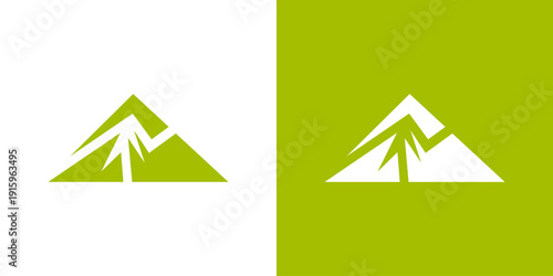 Dual meaning logo combining mountain and financial graph elements, symbolizing strength, stability, ambition, and steady financial growth toward higher goals.