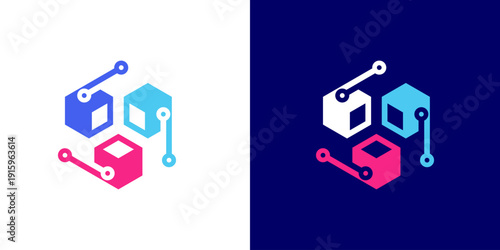 Dual meaning logo combining logistics and technology elements, symbolizing smart distribution, efficiency, real-time tracking, innovation, and integrated digital supply chain solutions.