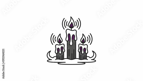 Mysterious Glowing Candles with Wavy Flames and Dripping Wax