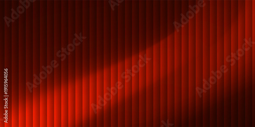 Abstract Red Orange Vertical Stripes Pattern With Ribbed Fractal Glass Effect On Black Background. Vector Illustration