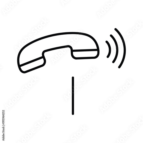 Simple line drawing of a ringing telephone receiver