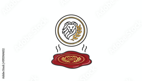 Lion Emblem Stamp Seal Wax Stamp Emblem Wax Seal Stamp Emblem