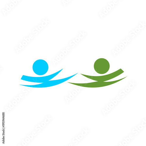 Dynamic Abstract Human Figure Logo for Wellness and Motion