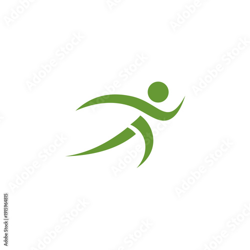 Dynamic Abstract Human Figure Logo for Wellness and Motion