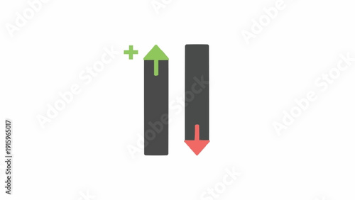 Up and down arrow symbols.