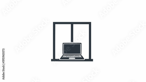 Laptop computer in cage prison.