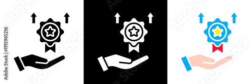 High Standards Icon Set Glyph vector Illustration 