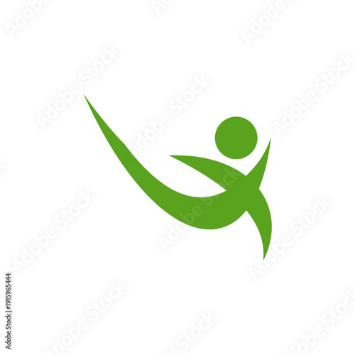 Dynamic Abstract Human Figure Logo for Wellness and Motion