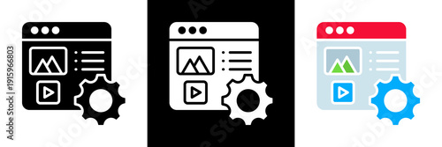 Content Management Icon Set Glyph vector Illustration 