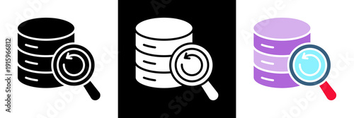 Data Retrieval Icon Set Glyph vector Illustration 