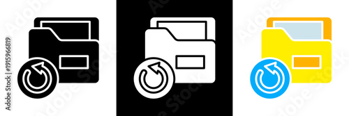 File Backup Icon Set Glyph vector Illustration 