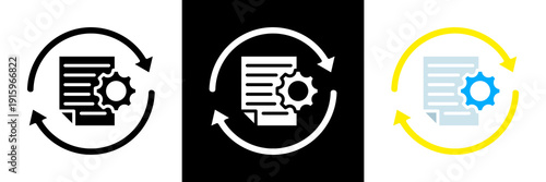 Document Workflow Icon Set Glyph vector Illustration 