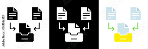 Document Repository Icon Set Glyph vector Illustration 