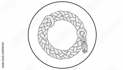Braided Rope Circle with Tassel - Nautical Knot, Western Tool, Craft Material
