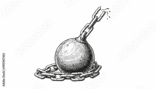 Broken Chain Symbolizing Freedom and Escape from Bondage