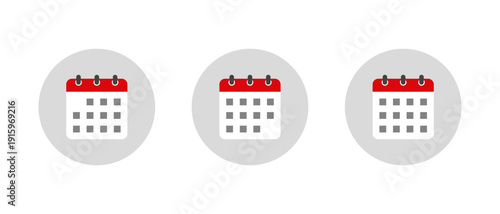 Calendar icon set in black circle. Date reminder symbol. Schedule sign