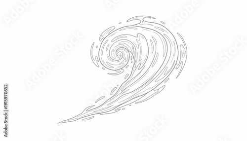 Abstract Swirling Water Vortex Illustration - Dynamic Liquid Motion