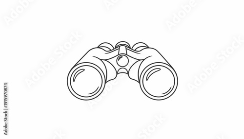 Binoculars Icon Outline Vector Illustration - Search, Discovery, Vision Concept