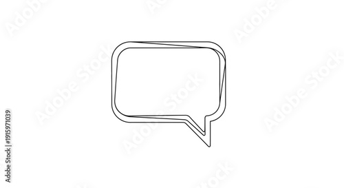 Empty Speech Bubble Outline Icon, Communication Symbol