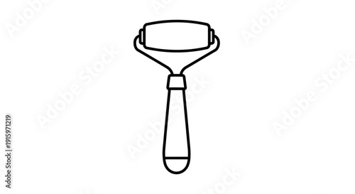 Facial Roller Icon Line Art - Beauty Tool for Skin Care and Massage