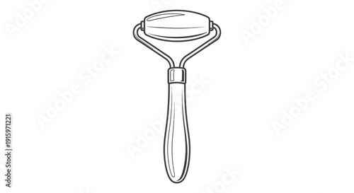 Facial Roller Tool Sketch - Beauty and Skincare Device Illustration