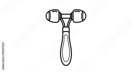 Facial Roller Massager Line Art Icon - Beauty and Skincare Tool