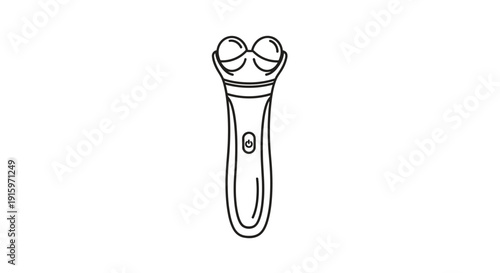 Facial Roller Massager Line Art Icon - Beauty and Skincare Tool