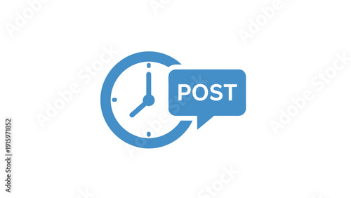 Clock with speech bubble icon.