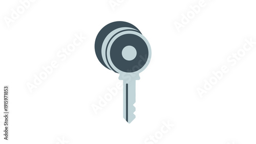 Close up of metal key.