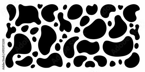 Abstract black and white pattern resembling animal spots or organic shapes
