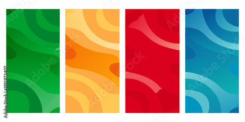 Abstract vertical bands of vibrant wavy color gradients