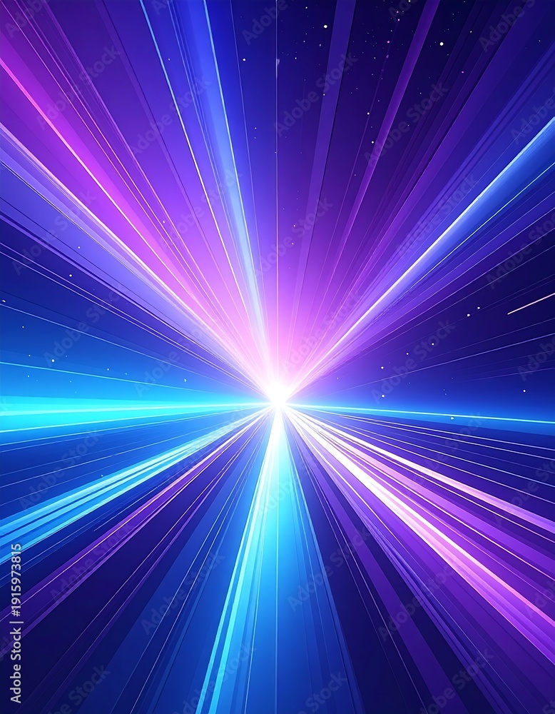 Obraz premium A bright light radiates vibrant purple and blue beams