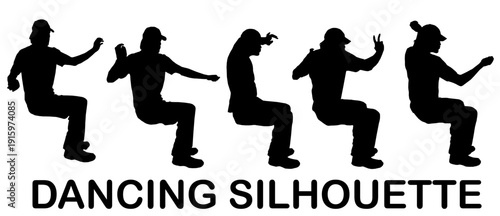 street dance silhouette vector illustration