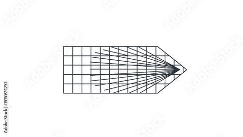 Canvas Print Detailed 3D Grid Pointed Metal Object.