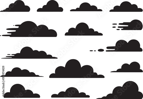 cloud collection vector cloud silhouettes for ui and print use