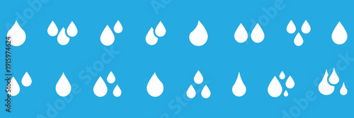 Water drop icons. Drop, dripped, rain, oil, droplet, splash, freshness, splashing, refreshing, vector, clear, vector. Water drop shape icon solid style collection. flat style symbols. eps 10