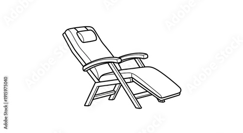 Comfortable Recliner Chair Line Drawing Icon Vector Illustration