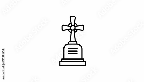 Celtic Cross Tombstone Icon - Grave Marker Symbol, Death and Remembrance