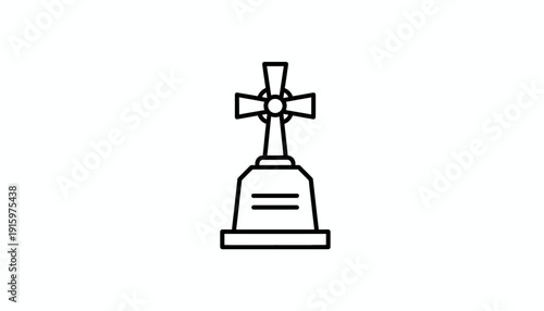 Celtic Cross Tombstone Icon Vector Illustration