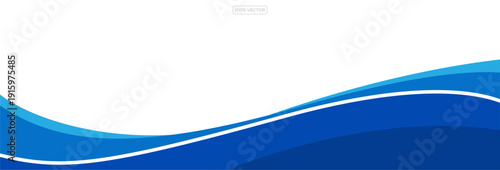 Abstract Blue Flowing Wave Corporate Border Background