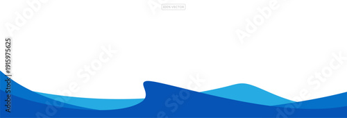 Modern Blue Curved Wave Professional Business Frame