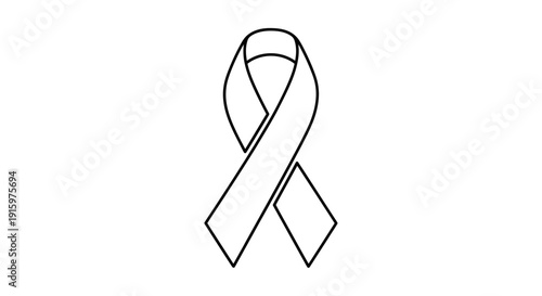 Awareness Ribbon Outline, Symbol of Support and Hope