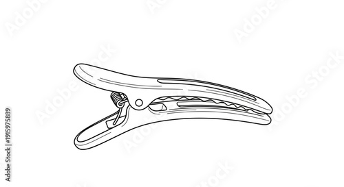 Black and White Illustration of a Hairdressing Clip