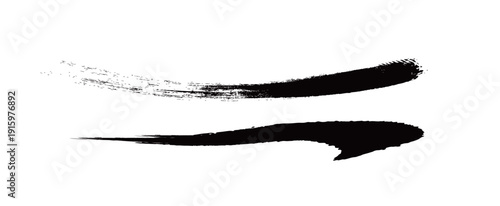 Japanese Ink Brush Stroke Set – Black Sumi Calligraphy Vector Collection