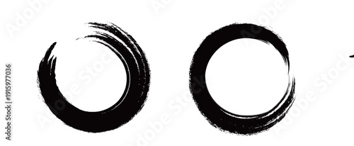 Japanese Ink Brush Stroke Set – Black Sumi Calligraphy Vector Collection