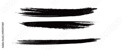 Japanese Ink Brush Stroke Set – Black Sumi Calligraphy Vector Collection